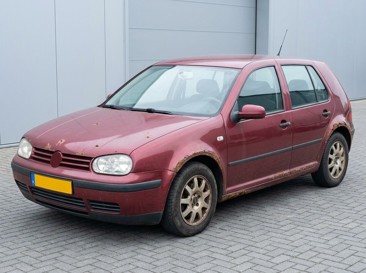 Oude roestige sloopauto